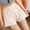 Shorts de Segurança de Renda Canelada Primavera e Verão Zhuji para Mulheres, Modelagem Solta, Renda Color-Blocking, Anti-Exposição, Shorts com Forro de Algodão Puro Atacado