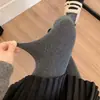 Medias Finas Grises Ceniza Primavera y Otoño Serie Miu Ligeramente Transparentes Rayas Verticales Leggings Gris Oscuro Medias Gruesas para Mujer