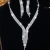 Brilhante diamante colar brincos noiva jóias de casamento moda garra cadeia de casamento vestido de festa terno fábrica atacado