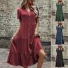 Amazon comercio exterior transfronterizo vestido camisero 2024 nuevo verano europeo y americano para mujer largo con solapa vestido pastel