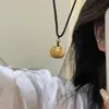 Jindian Mismo Estilo Fu Gordo Xiao Jin Tuo Colgante Deslustrado Nuevo Estilo Chino Collar de Candado Cuerda Negra Fu Yuan Bao Regalo para Novia