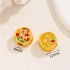 Estilo Chinês Antigo Dourado com Óleo Gotejado com Caractere Fu Flor Dourado com Furo Passante Contas Espaçadoras Contas Soltas Pulseira Colar Acessórios para Joias DIY