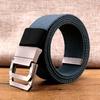 Cinturão Masculino Double-loop Canvas Belt Calças Casual Cinto Juventude Automático Canvas Belt Buckle Head Striped Belt