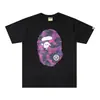Camisetas de Marca de Moda Transfronteriza para Parejas para Hombres y Mujeres, Camiseta de Manga Corta con Cuello Redondo y Letras Digitales para Hombre, Cabeza de Mono Bape, Camiseta de Manga Corta para Mujer de Comercio Exterior