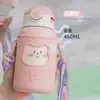 Taza de Agua Térmica Infantil con Popote para Niña Estudiante Linda Bebé Portátil de Gran Capacidad Taza Tetera de Verano