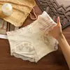 Tanga de Encaje Pure Desire para Mujer de Cintura Media Hazy Light Sin Costuras Tacto Nude Seda de Morera Entrepierna Antibacteriana para Mujer