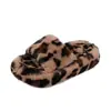 Chinelos de Pelúcia de Leopardo para Crianças Desenho Animado Moda Chinelos Mao Mao Outono e Inverno Casa Antiderrapante Base Macia Abertos Chinelos de Algodão