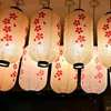 Farol japonés de PVC impermeable para exteriores, largo, para sushi, sashimi, comida, barbacoa, decoración publicitaria, romántico, color rosa, con flores de cerezo.