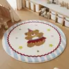 Alfombra Redonda de Imitación Cachemir de Dibujos Animados, Alfombrilla para Mesita de Noche de Dormitorio, Esterilla Refrigerante para Pies de Área de Estudio y Lectura, Alfombra para Sofá y Mesa de Café de Sala de Estar