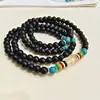 Pulseira de contas de oração budista de jade branco imitação com múltiplos fios, popular em transmissões ao vivo, contas budistas com o mantra de seis caracteres, pulseira de múltiplos fios, campeão de vendas em áreas cênicas