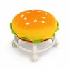Taburete Giratorio con Forma de Hamburguesa y Ruedas Direccionales, Taburete Pequeño Giratorio para Uso Doméstico, Elegante Taburete Bajo para Sala de Estar, Lindo Taburete para Cambiarse los Zapatos
