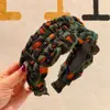 Nueva Diadema Retro Estampada de Leopardo para Primavera y Verano con un Toque de Lujo, Diadema Trenzada de Parte Alta, Diseño Ensanchado para Hacer que la Cabeza se Vea Más Pequeña