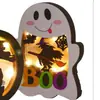 Venda Quente Transfronteiriça Halloween Madeira Fofo Brilhante Abóbora Fantasma Lâmpada Família Decorações de Mesa Festa Decorações de Festa