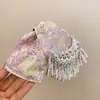 Presilha de cabelo com laço estampado em acrílico, luxo leve e alta moda, pinça de garra estilo étnico, design único, acessório de cabelo de nicho para mulheres
