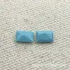 Anillo Ovalado con Turquesa Azul Sintética en Forma de Gota de Agua Nano Diamante y Espinela Nano Sintética Wuzhou Piedra Artificial Cara Venta al por Mayor