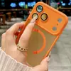 Capa Magnética Fosca Apple 17 Adequada para Iphone16Promax com Película Protetora de Lente Case Dois em Um