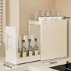 Estante Extraíble para Especias de Cocina de Exportación al Extranjero, Estante de Almacenamiento de Doble Capa a Prueba de Polvo con Ruedas, Estantería de Almacenamiento Transfronteriza