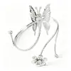 Pulsera de Flor de Metal Estilo Europeo Transfronteriza Abierta Ajustable Hueca Mariposa Turquesa Joyería de Mano para Mujeres Joyería al por Mayor