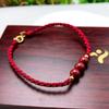 Pulsera de pareja hecha a mano con cuerda roja de cinabrio de mineral en bruto natural, joyería para hombre y mujer para el año de nacimiento, regalo, pulsera al por mayor