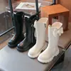 Botas Altas de Felpa para Niña Otoño/Invierno Nuevo Estilo Dulce Moño Perla Botas Largas Antideslizantes Suela Suave Botas Martin Tendencia
