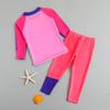 Traje de baño para niños con protección solar de manga larga, conservador, estampado de letras para niños medianos y grandes, traje de baño para resort de aguas termales, traje de baño dividido transfronterizo
