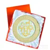 Plato de cena occidental de porcelana de hueso con borde dorado estilo europeo transfronterizo, decoración para sala de modelos, mesa de sala, plato plano de cerámica para el hogar