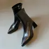 Botines Chuyuji de Punta Fina, Piel Suave, Tacón Alto Delgado, para Mujer, Estilo Nuevo Otoño 2026, Cremallera Lateral, Botas Elegantes