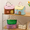 Bolsa de Maquiagem Pequena de Couro para Novo Produto Transfronteiriço Fofa Portátil Grande Capacidade Bolsa de Armazenamento com Divisórias Bolsa de Higiene Pessoal de Viagem para Mulheres