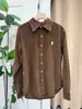 Camisa de Pana de Manga Larga Unisex con Cuello de Solapa, En Stock al por Mayor