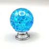 Manija Pequeña de Cristal con Grietas de Hielo de Color Quemado de Lujo Ligero Transfronteriza para Cajón y Puertas de Gabinete, Agujero Único, Venta Directa del Fabricante
