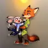 Nuevo Imán Magnético Giratorio para Refrigerador de Zootopia con Buen Aspecto Decoración Periférica de Nick y Judy como Regalo para Amigos