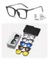 Gafas de Sol Magnéticas con Clip en las Patillas Metálicas para Mujer, Gafas de Sol Retro Polarizadas, Doble Uso para Miopía y Conducir