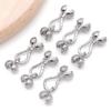 Folheado a Ouro Branco 18K Real Cor Prata Espessa Conserva de Cor Fivela de Pimenta Pingente Pingente Pulseira DIY Colar Acessórios de Joias