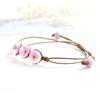 Pulsera de Gema de Tiempo con Espécimen de Planta Fresco y Simple - Tres Vidas, Tres Mundos, Diez Mil Millas de Flores de Durazno Joyería de Flores Secas al por Mayor