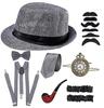 Comercio Exterior Sombrero de Hombre Europeo y Americano Fiesta Sombrero Retro Bolsillo para Reloj de Bolsillo Correa Corbata Traje de Graduación Dropshipping