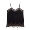 Para Exportação Europeia e Americana Transfronteiriça Roupas Femininas Aliexpress Popular Verão Veludo Marrom Escuro Renda Costura Camisola