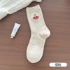 Calcetines de Algodón para Mujer, Absorbentes de Sudor, Transpirables, Elásticos, de Media Pantorrilla con Estampado de Dibujos Animados, Amigables con la Piel y Cómodos, Calcetines Zhuji