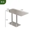 Estilo Industrial Mesa de Acero Inoxidable Mesa Redonda Pequeña Celebridad de Internet Tienda de Té con Leche Mesa y Sillas Transparentes Combinación de Conjunto Cafetería Silla Plegable