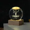 Bola de Cristal Esculpida Céu Estrelado Estéreo 3D Transfronteiriça Luminosa Luz Noturna Ornamento de Vidro para Quarto e Mesa Presente de Aniversário