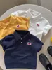 Camiseta Delgada de Moda de Verano Ropa Infantil Dibujos Animados Manga Corta Solapa Elegante Nueva Camiseta Polo para Niño Niña Bebé