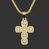 Tendência Europeia e Americana Hip Hop Popular Acessórios de Pingente Cruzado Acessórios Masculino Completo em Diamante Estéreo Pingente de Colar Cruzado