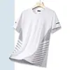 Camiseta de Manga Corta para Hombre Verano Color Sólido Holgada Transpirable Alta Elasticidad Secado Rápido Camiseta Deportiva Casual para Hombre Seda de Hielo Secado Rápido