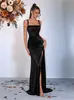Vestido de Verão Feminino Amazon Cross-Border de Alta Qualidade com Alças, Top Tubo, Slim, Sexy, Festa, Noite