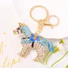 Chaveiro Popular Transfronteiriço Cavalo Pingente Pequeno com Strass Animal do Zodíaco Cavalo Chaveiro Atacado