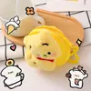 Bolsa de moedas de urso de ameixa de grama de pelúcia de desenho animado fofa torcida com medo de cachorro Boneca Boneca bolsa pingente bolsa de fone de ouvido presente