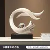 Pintura de Arena Fluyente de Viento y Agua Adorno para Gabinete de Vino Sala de Estar Lujo Ligero Oficina Decoración para Mueble de TV Regalo de Inauguración