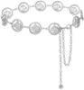 Cadena de Cintura de Metal Retro Hip Hop Transfronterizo Europeo y Americano con Anillo O y Corazón para Mujer, Conjunto de Cadena Corporal con Colgante de Disco de Girasol