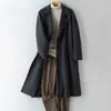2026 Nuevo Abrigo de Lana de Doble Cara 10% Cachemir para Hombre Largo Hasta la Rodilla de Gama Alta Otoño/Invierno Cuello de Traje