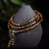Pulsera de Madera con Grano de Madera y Cuentas Redondas de Ala de Pollo 108 Cuentas para Llevar en la Mano Joyería para Hombres y Mujeres Mano de Obra Fina Rosario de Agujero Pequeño