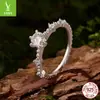 Novo Anel de Moissanita de 50 Pontos Yinziyun Anel de Casamento Estilo Europeu e Americano Transfronteiriço Prata Esterlina S925 Anel de Dedo Exquisito
